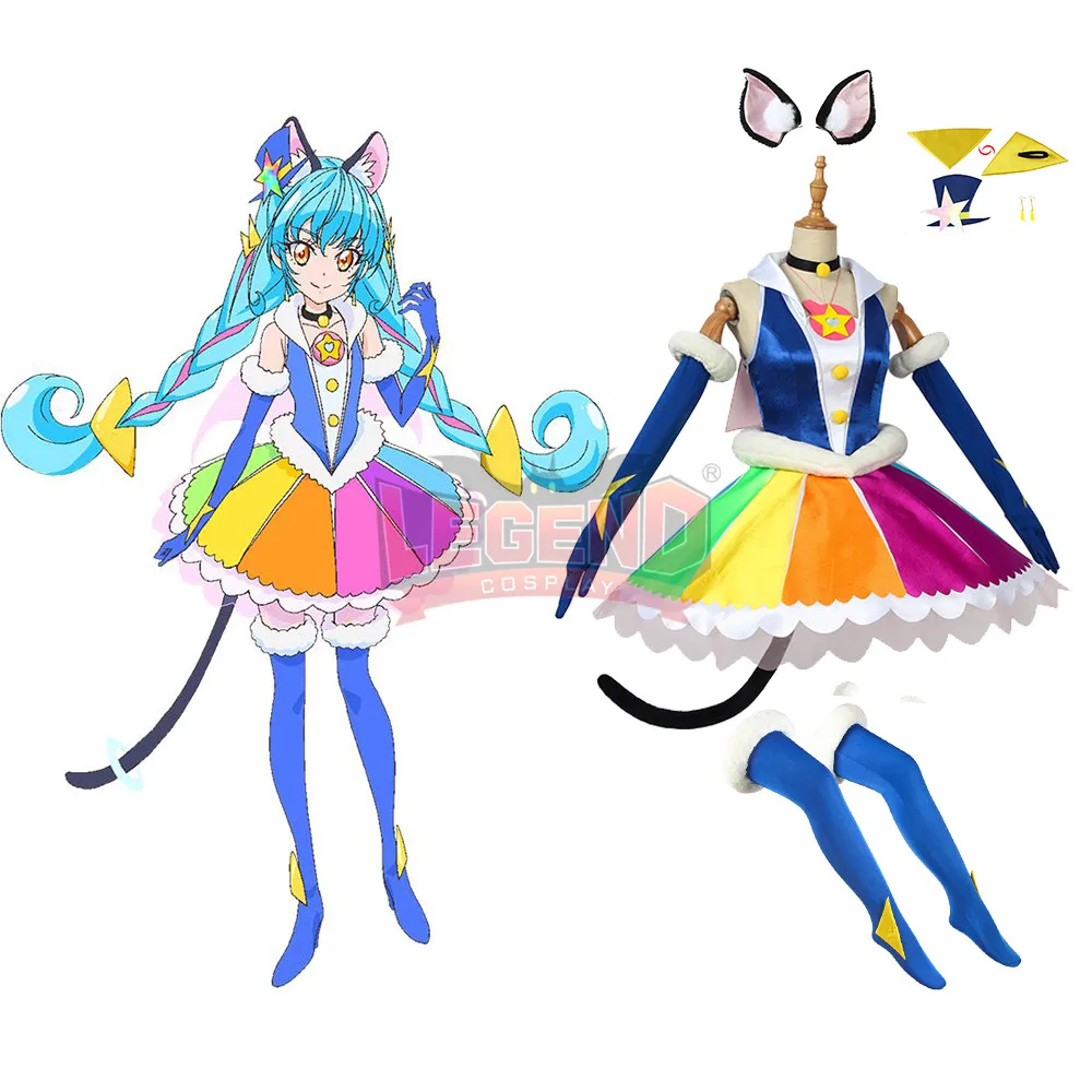 Косплэй Легенда аниме Красивая лечения Precure звезда с пересекающимися мигающими