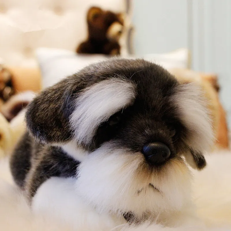 Dorimytrader качественное мягкое имитационное животное Шнауцер плюшевая игрушка мини