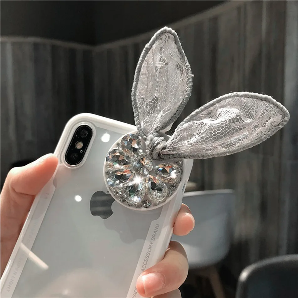 Роскошный Блеск Алмазный Обложка для huawei Honor 8X 10 Lite 7C Y9 2018 случай кружева бант в