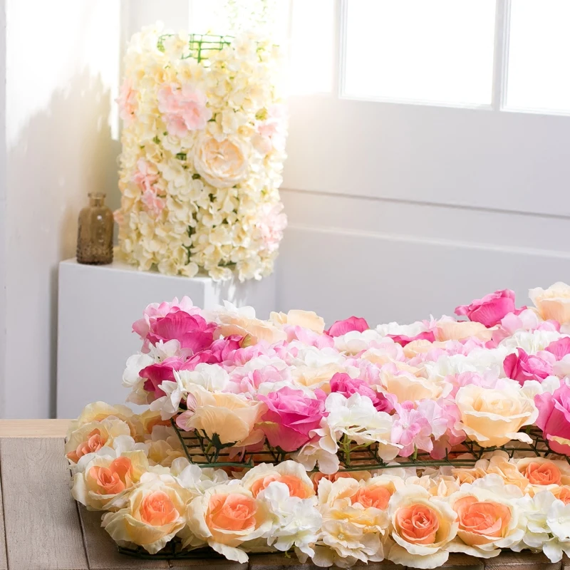 10 шт./лот искусственный шелк роза для свадебного фона цветочное украшение на