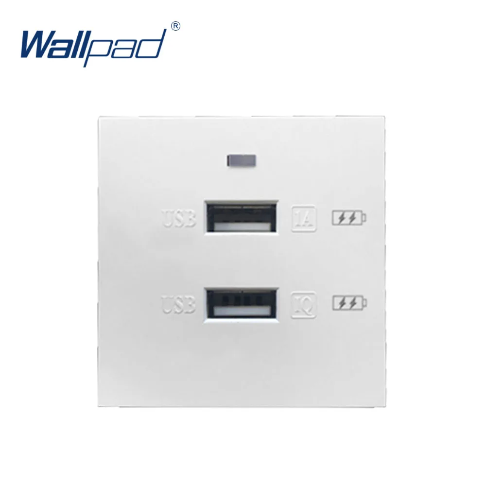 White Wallpad класса люкс с 2 портами(стандарт розетки 5v 2100MA выход Функция клавиша для настенного бело-черные Пластик модуль только в том случае - Цвет: White