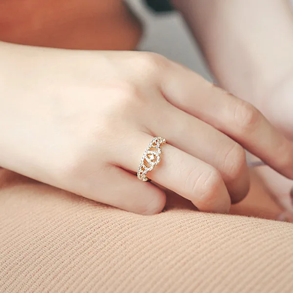 Серебряное Открытое кольцо S925 пробы с короной модные украшения|open ring|fashion ringsring