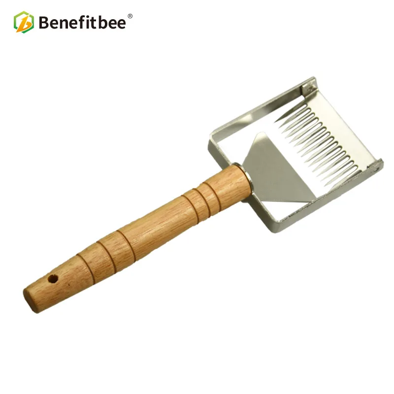 Benefitbee вилка для снятия укупорки, железная медовая расческа, скребок для меда, деревянная ручка, инструмент для пчеловодства, оборудование, вилка для снятия укупорки
