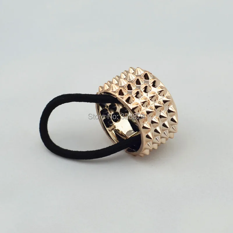 Панк готический поддельные металлические манжеты для волос конский хвост Зажим