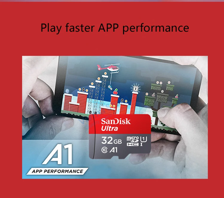 Карта памяти SanDisk TF16GB 32GB 64GB 128GB 200GB 256GB MicroSD для мобильного телефона C10 A1 экстремально высокая скорость чтения мобильных устройств