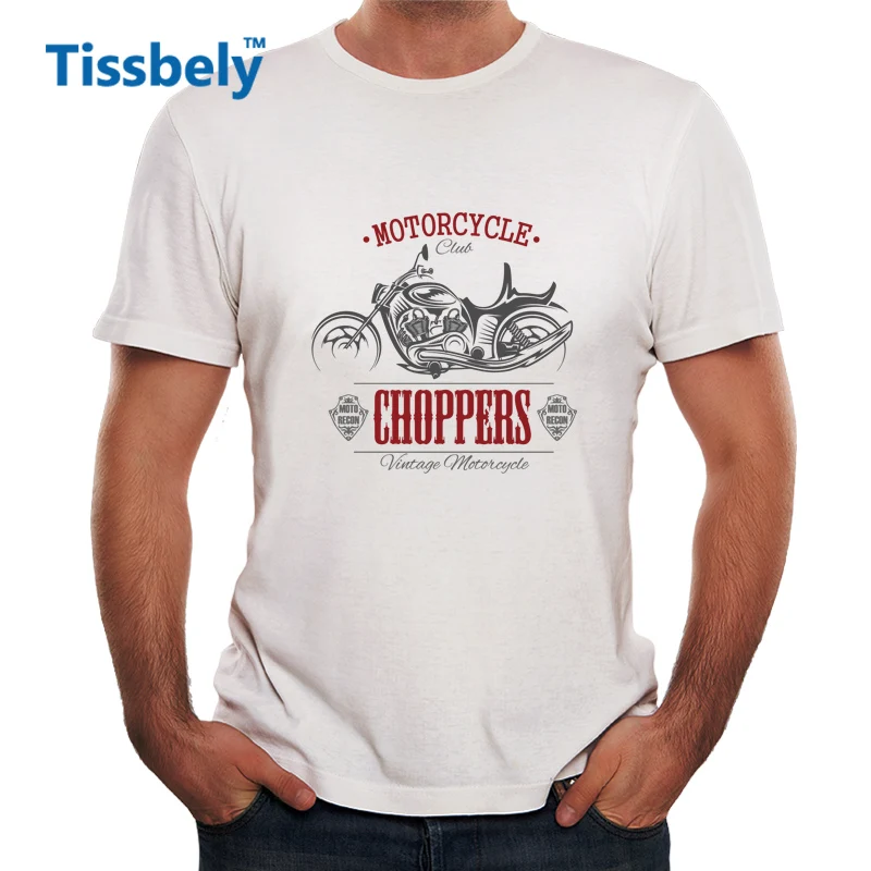Tissbely Винтаж мотоциклетные Для мужчин футболка мотоцикл Chopper Garage графический