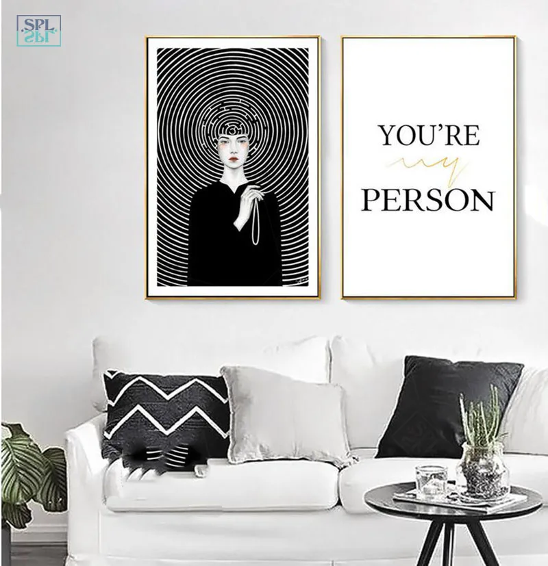 SPLSPL You're My Person! Новый дизайн украшение картина черно-белый холст Художественная
