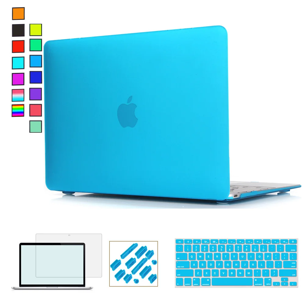 Для нового Macbook Air 13 чехол+ клавиатура чехол для Apple Macbook Air Pro retina 11 12 13 15 Mac Book 15,4 13,3 дюймов чехол для ноутбука - Цвет: Matte Skyblue