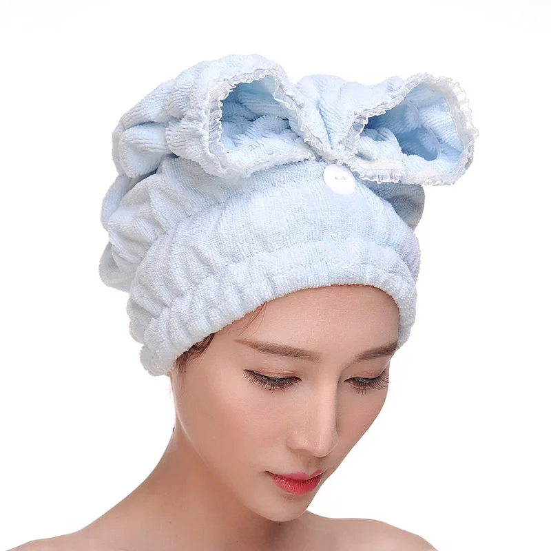 Женское полотенце из микрофибры HazyBeauty быстросохнущее банное для волос 27x36 см