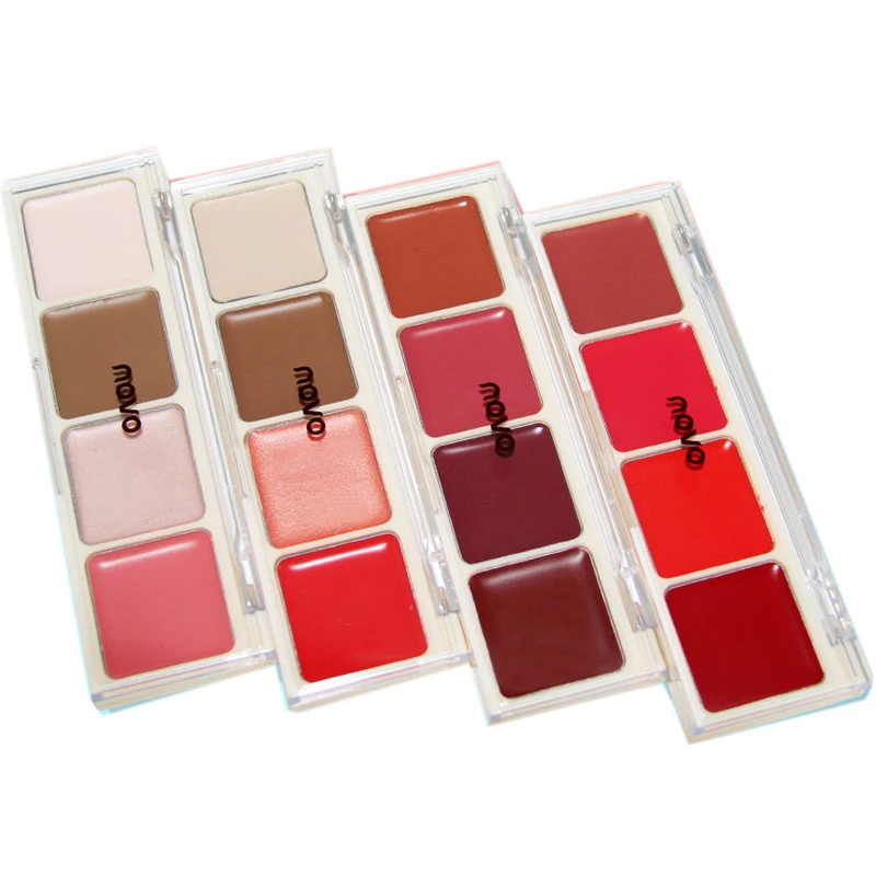 NOVO 3 in 1 Multi Use 4 Color Blush Palette Makup Necessary Naked Blusher Bronzer Powder Face Cosmetics Make Up | Красота и здоровье