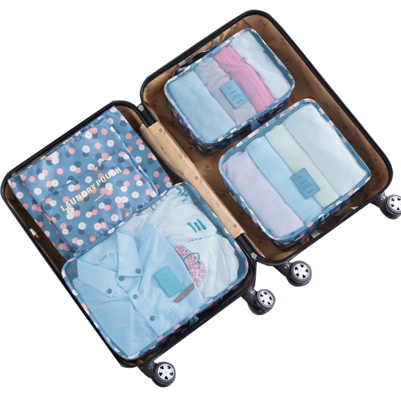 6 шт. брендовая дорожная сумка для багажа набор портативный органайзер карман