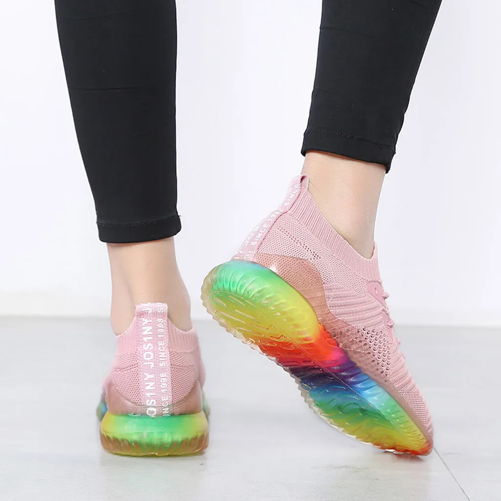SAGACE/женская и мужская Радужная обувь из сетчатого материала уличная спортивная