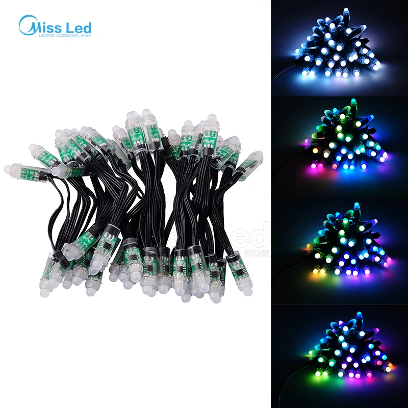 Оптовая продажа 50 шт. 12 мм черный провод WS2811 2811 IC светодио дный pixel модульная