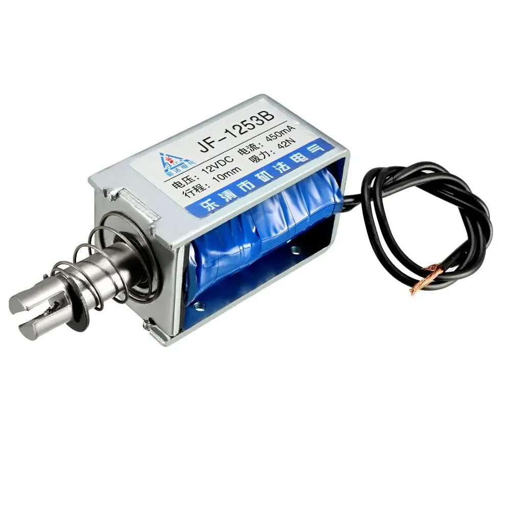 JF-1253B DC 12V 24V 450mA 9,6 W 42N 10mm Pull Push Тип Линейный Электромагнит движения