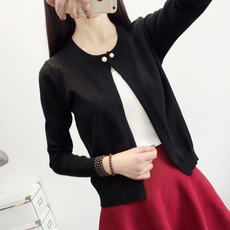 Новинка вязаный кардиган женский весна-осень 2019 длинный рукав свитер-кардиган с