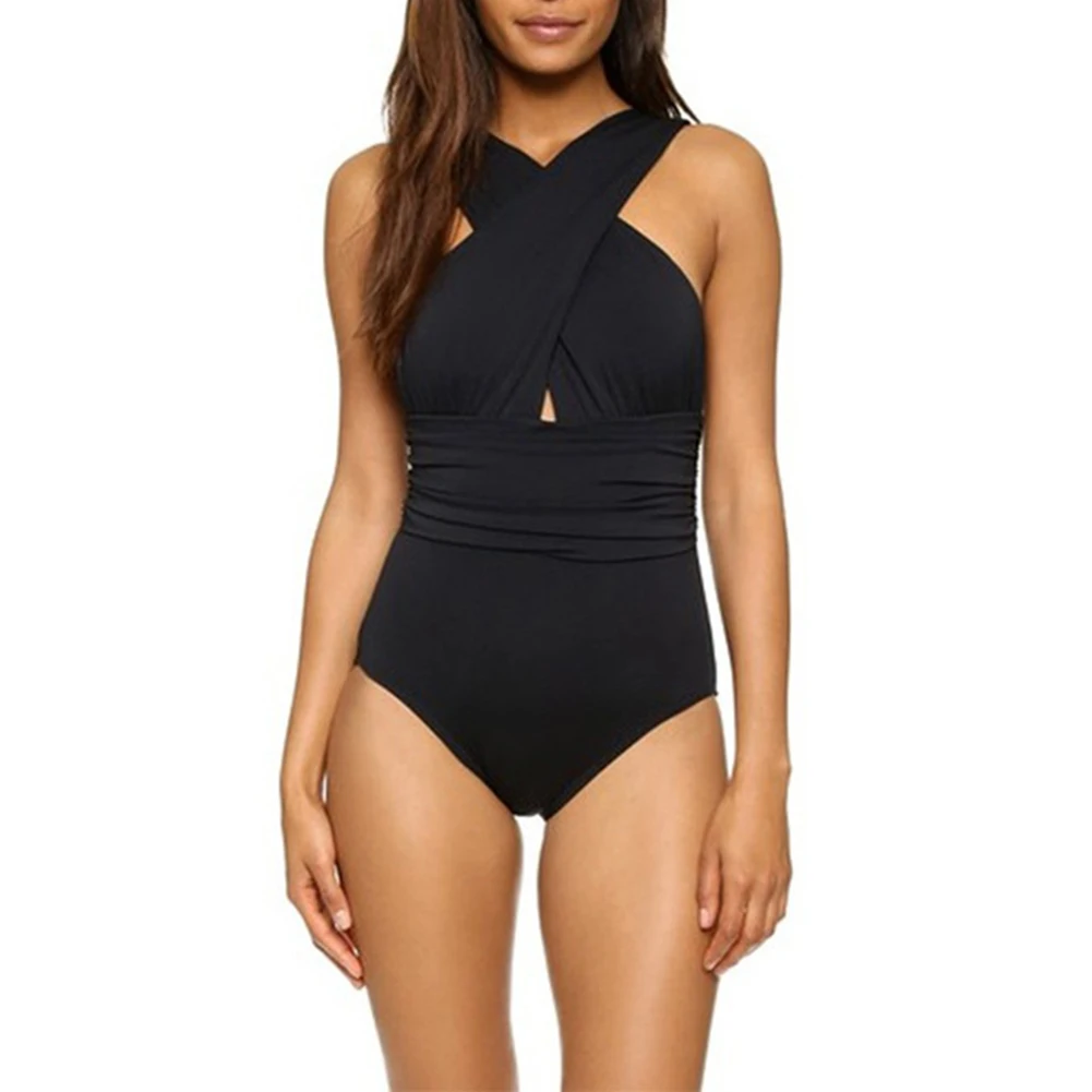 Женский слитный купальник с V образным вырезом и открытой спиной|Комбинезоны| |