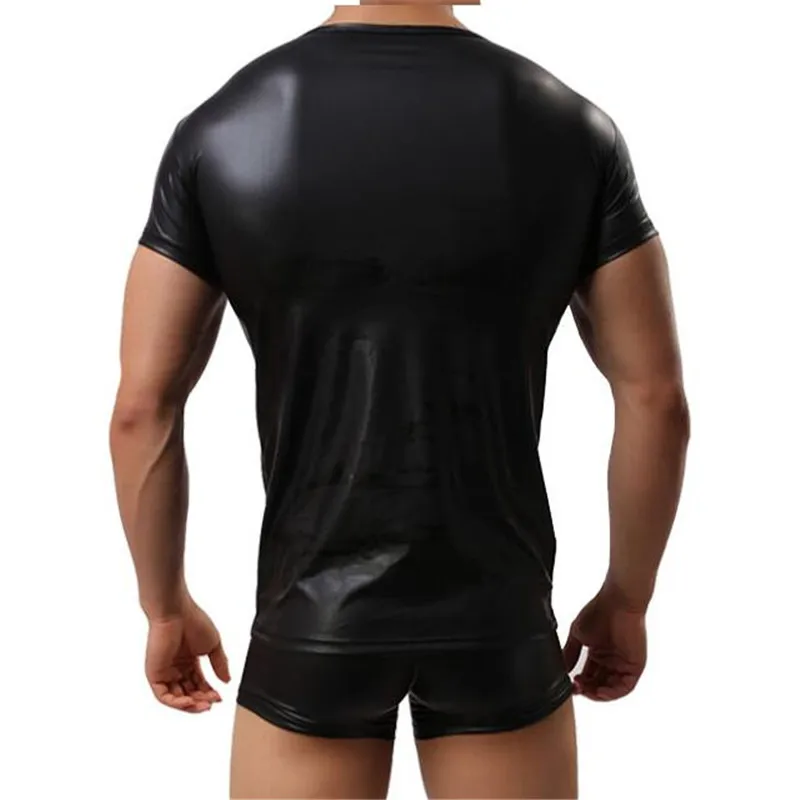 Летние Стильные Модные однотонные черные мужские сексуальные футболки из