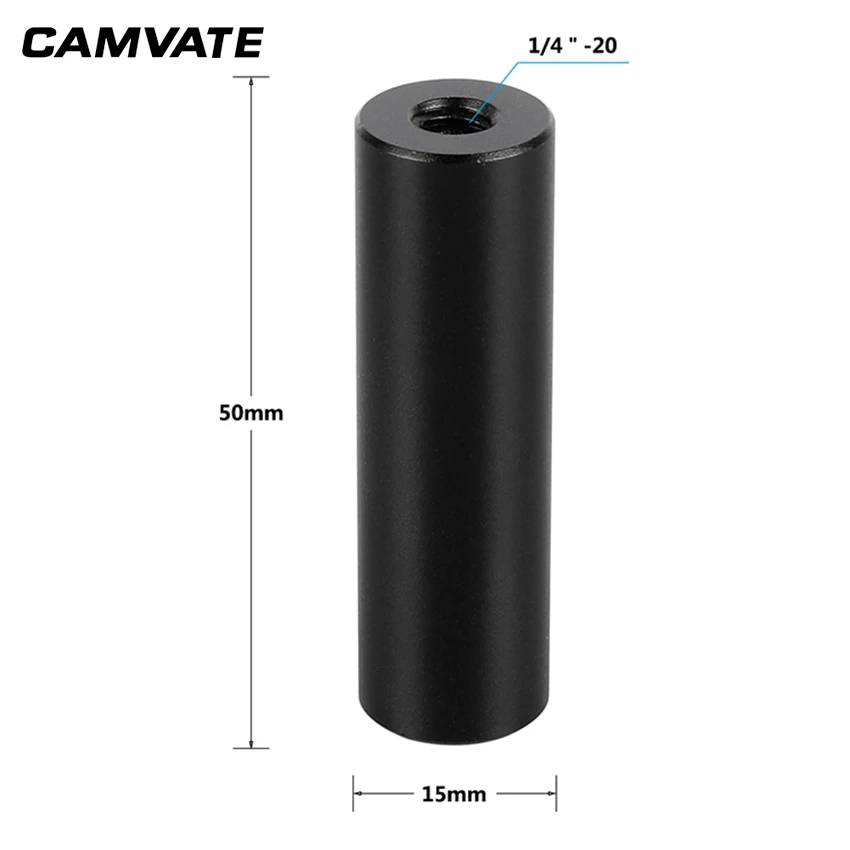 Микро штанга CAMVATE 2 &quot(алюминий) с двойным наконечником 1/4&quot 20 женских нитей (2 шт.)