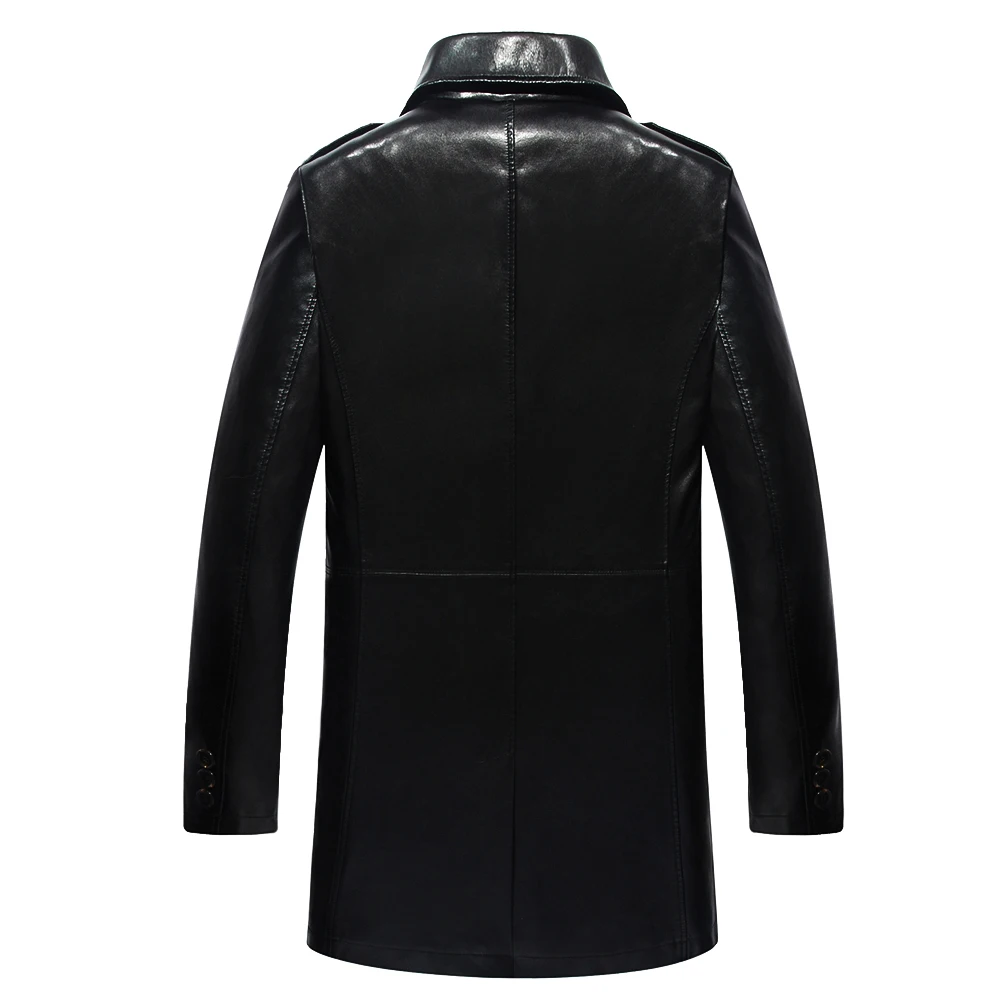 Мужская куртка ветровка из мытой кожи с двойным воротником Размеры M LXL2XL3XL 4XL|leather
