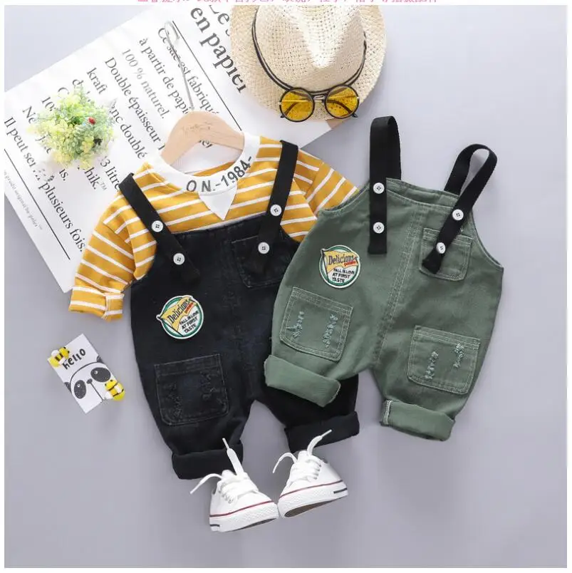 Комплекты одежды для малышей комплекты маленьких мальчиков футболка в полоску