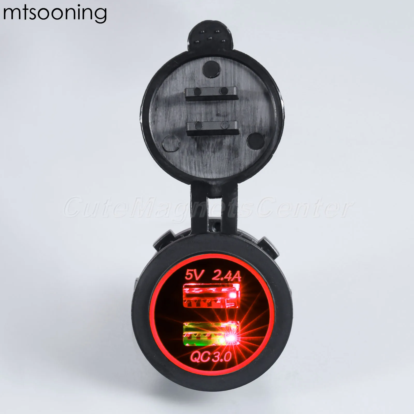 Mtsooning QC 3 0 Автомобильное и мотоциклетное зарядное устройство с двумя USB-портами
