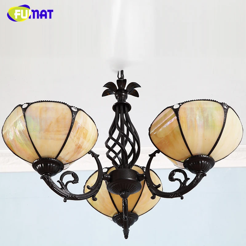 FUMAT маленькая винтажная лампа из стекла Тиффани креативные витражные