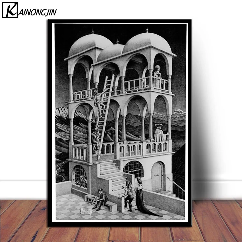Постер Escher Surreal геометрические плакаты и принты Картина на холсте Настенная