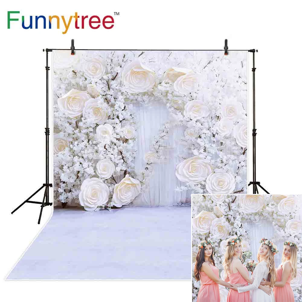 Фон Funnytree для студийной фотосъемки 14 февраля с изображением цветов фон свадебной