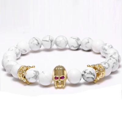 gold Mcllroy, мужские украшения, браслеты с бусинами, камни, любовь, Спарта, мужские ювелирные изделия, белые бусы, браслеты и браслеты для женщин, подарочные браслеты, hombre - Окраска металла: gold