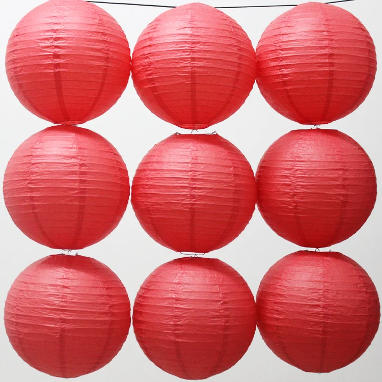 

10 шт./лот 16 дюймов 40 см Круглые Китайские японские бумажные фонарики для украшения дня рождения, свадьбы, вечеринки, красный бумажный шар, ре...