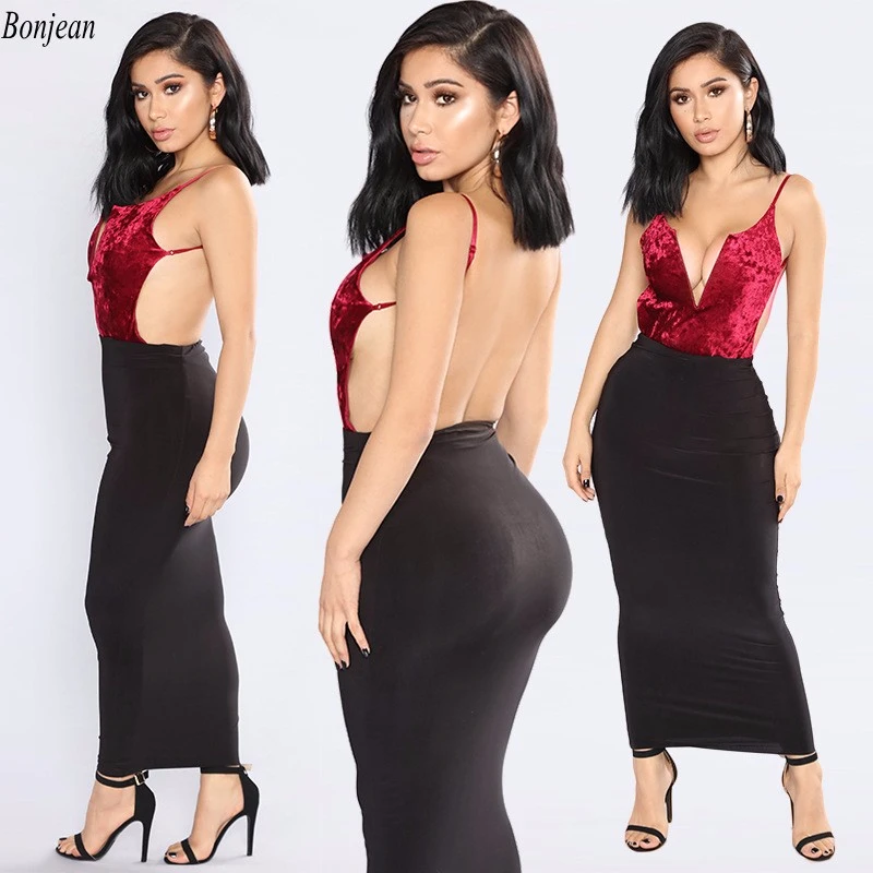 Европейский и американский женский сексуальный красный винный гофрированный