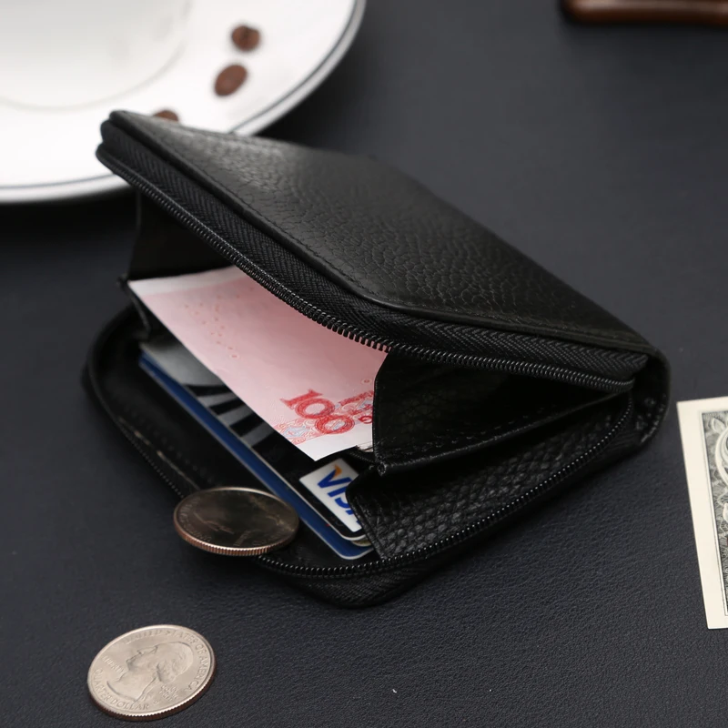 Модные брендовые мужские кошельки из натуральной кожи маленький кошелек для