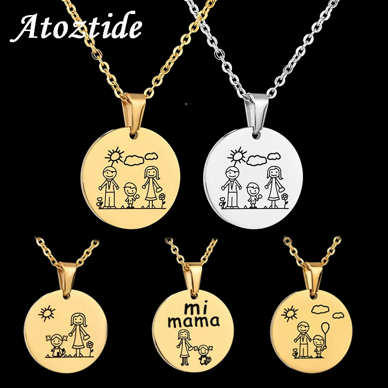 Ожерелье Atoztide из нержавеющей стали с изображением героев мультфильмов 1