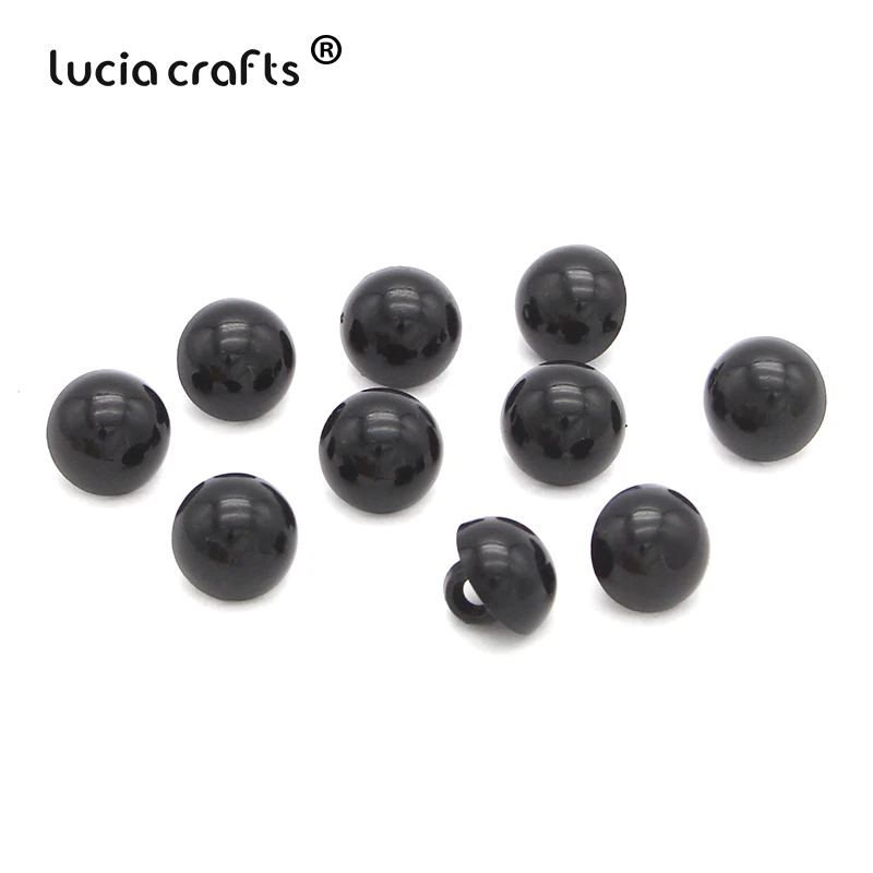 Lucia crafts 50 шт/100 шт черные нейлоновые пуговицы Гриб куполообразные Швейные хвостовик глазного яблока животное мяч игрушка глаза DIY аксессуары E0603