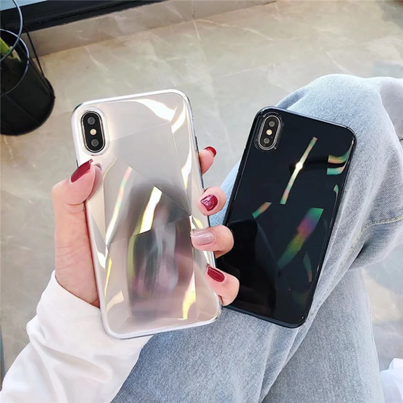 Гальванизированный Алмазный зеркальный чехол для телефона iphone XS Max/XS/XR 7/8 половина пакета 6/6s 7/8 plus(золото/розовое золото/черный/серебристый
