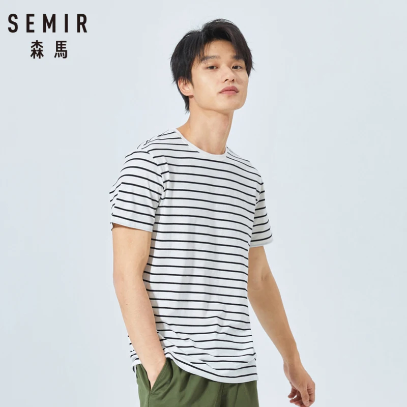 SEMIR 2019 летняя новая мужская Тонкая футболка с коротким рукавом простым круглым