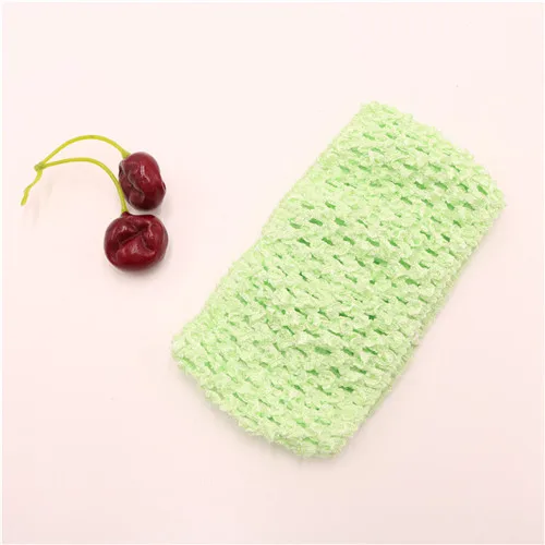 Light green 4 шт./лот, 14*7 см, детские вязаные волосы с высоким эластичным однотонным тканым поясом, топы-пачки, обмотка на груди, юбка-пачка для маленьких девочек - Цвет: Light green