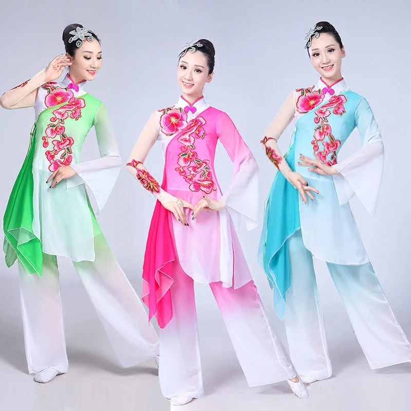 

Костюм ханьфу в старинном китайском стиле, одежда для выступлений на сцене, народное платье, Женский сценический костюм ханьфу, китайские т...