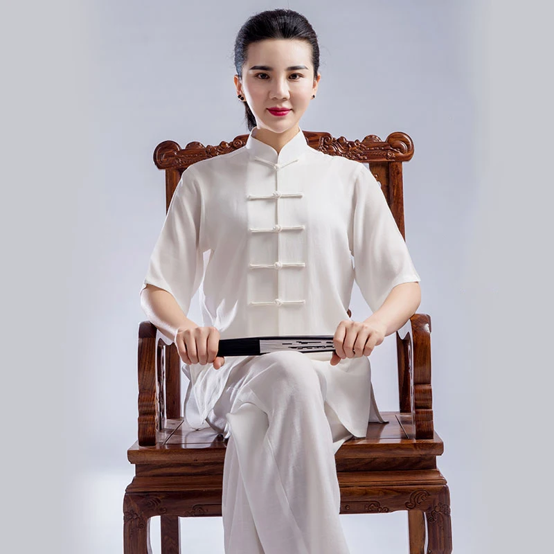 

Летняя одежда Tai Chi для мужчин и женщин, Tencel, льняная одежда для боевых действий, одежда для занятий тайцзи, одежда для бокса с коротким рукаво...