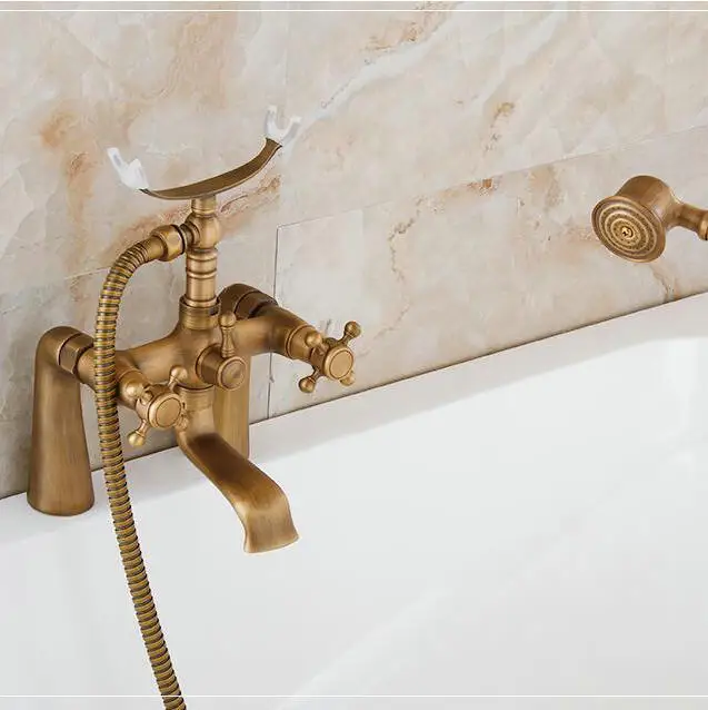 Бесплатная доставка античный набор для ванной комнаты с одной ручкой и настенным