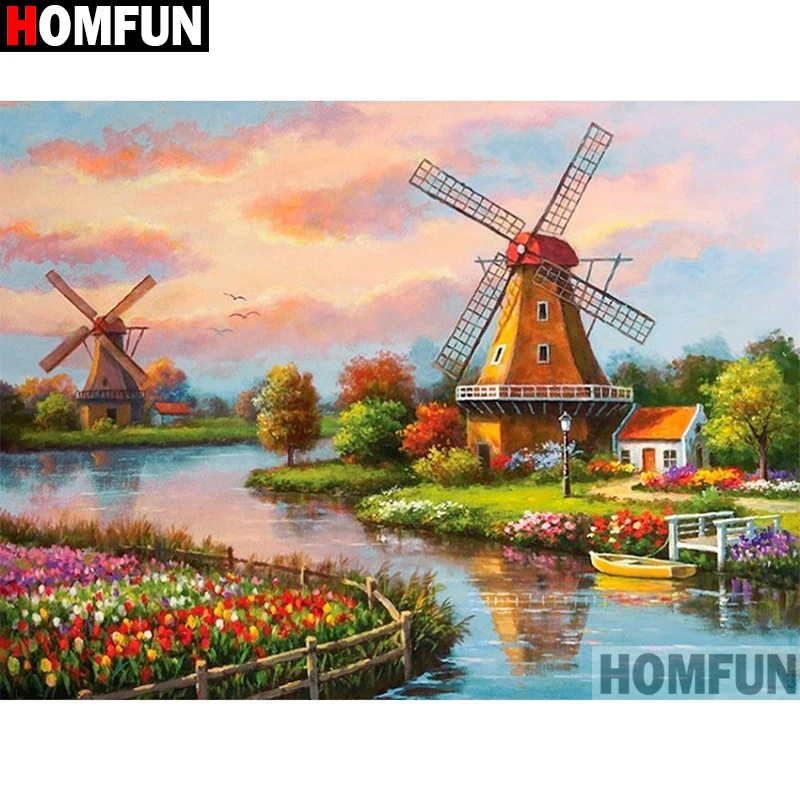 HOMFUN квадратная круглая дрель 5D алмазная картина экологические ремесла полная