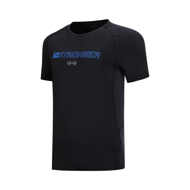 Li-Ning мужская тренировочная серия футболка дышащая Стандартная посадка полиэстер спандекс подкладка комфорт Спортивная футболка ATSN207 MTS2859 - Цвет: ATSN207-2H