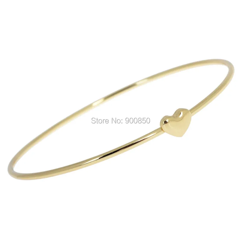 Золотое сердце любовь тонкой проволоки браслет Браслет-манжета из сплава