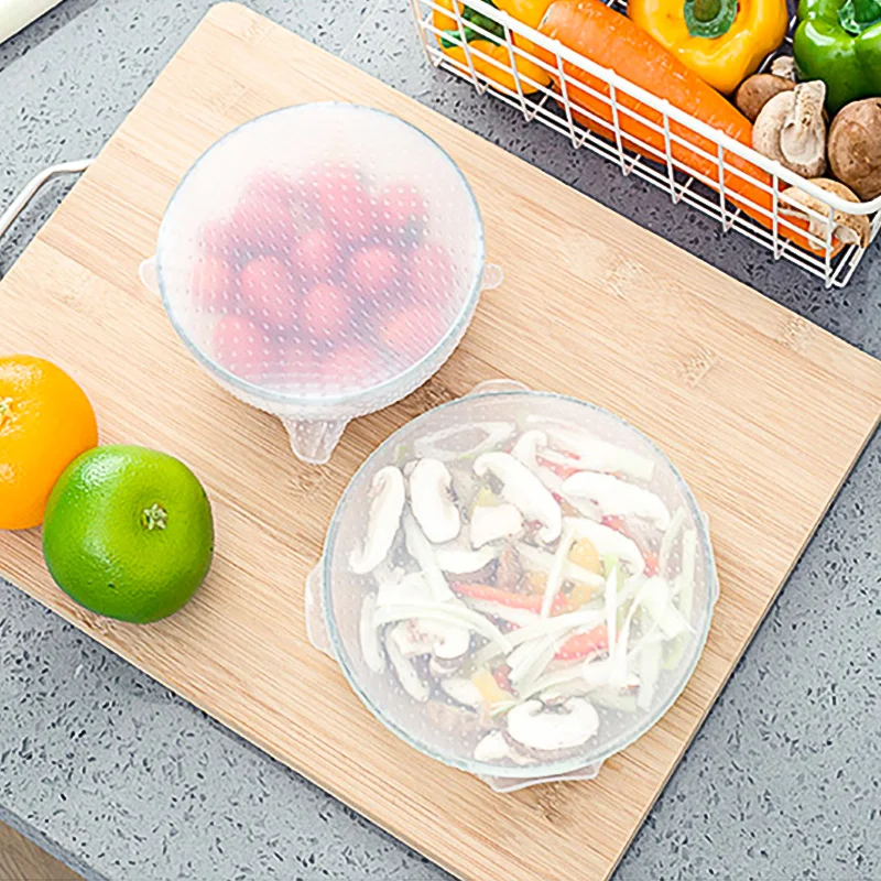 Многоразовые силиконовые крышки для пищевых продуктов консервантов сохраняющие