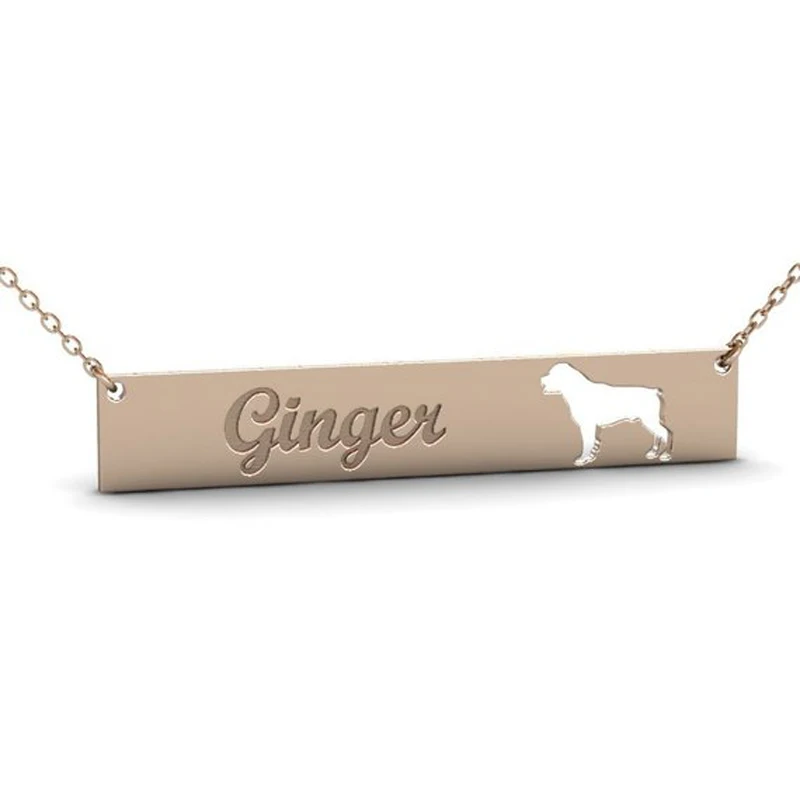 Ufine Personalized name or words gift for girl ROTTWEILER Dog bar pendant Necklace cooper high quality necklace N2159 | Украшения и