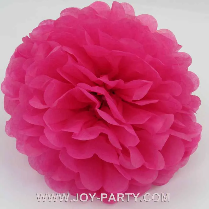 10 шт. ярко розовый Розовый Фуксия помпоны тканевая бумага цветок Свадьба День