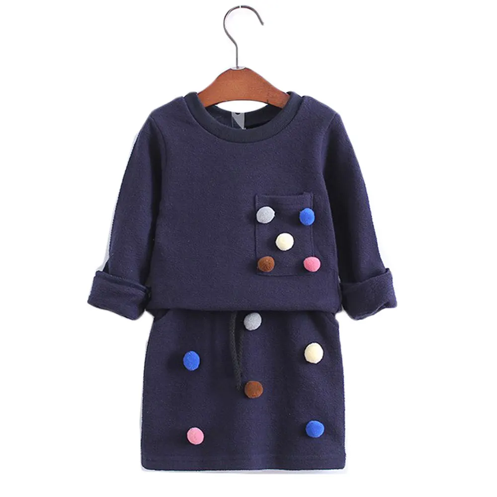 R & z/2017 Обувь для девочек зимние Костюмы комплект рубашка с длинными рукавами