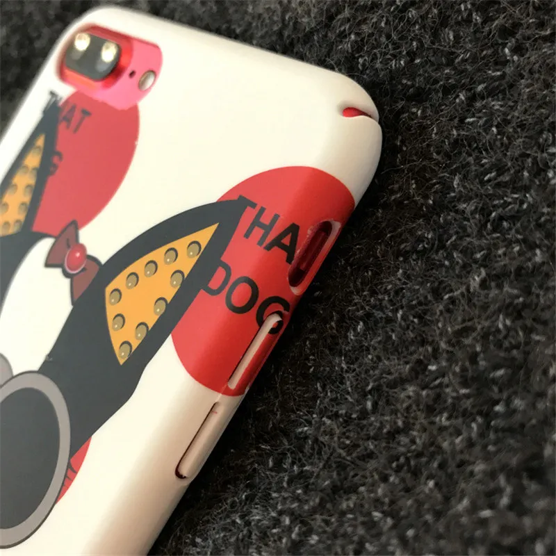 Жесткий чехол с собакой для iphone 8 8plus 7 Plus Чехлы Прозрачный телефона 6 s 6s X XS 10 Coque