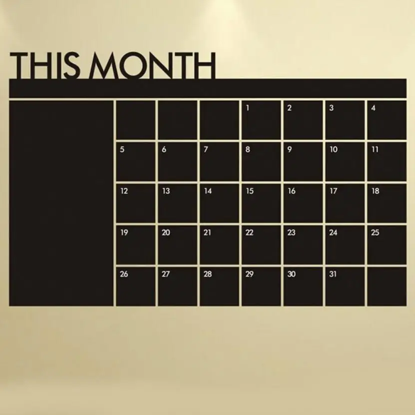 Настенная Наклейка домашние обои 60x92 месяца план календарь доска черная