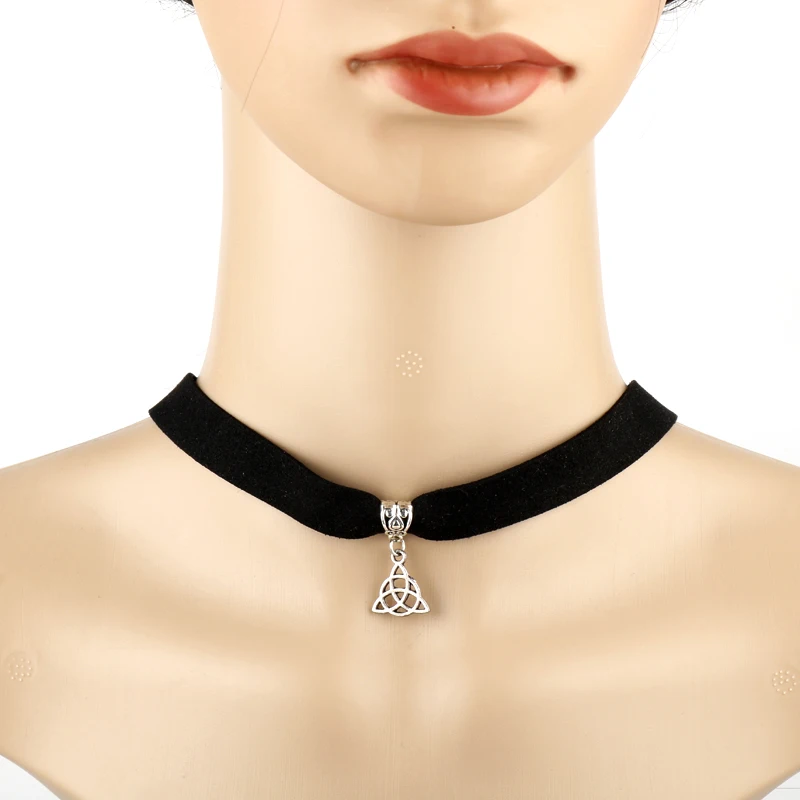 

New Styles Vintage Celtics Knot Rune pentagram Geometry Tattoo Waterdrop Clavicle Choker Necklace Women Chain Jewelry Wholesale